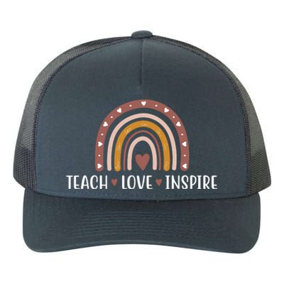 Teach Love Inspire Fall Autumn Rainbow Yupoong Adult 5-Panel Trucker Hat