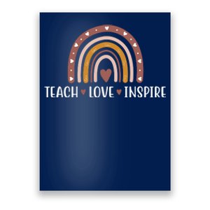 Teach Love Inspire Fall Autumn Rainbow Poster