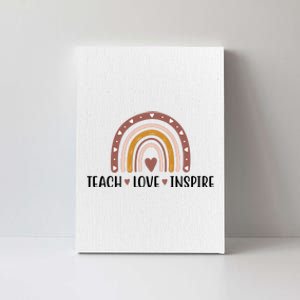 Teach Love Inspire Fall Autumn Rainbow Canvas