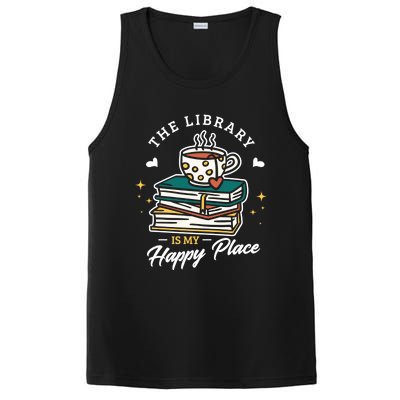 The Library Is My Happy Place Design Librarian Books Gift PosiCharge Competitor Tank