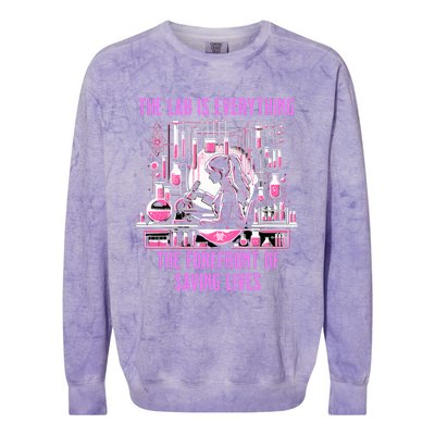 The Lab Is Everything The Forefront Of Saving Lives Lab Week Colorblast Crewneck Sweatshirt