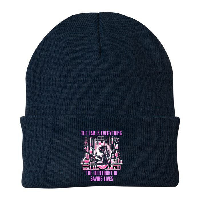 The Lab Is Everything The Forefront Of Saving Lives Lab Week Knit Cap Winter Beanie
