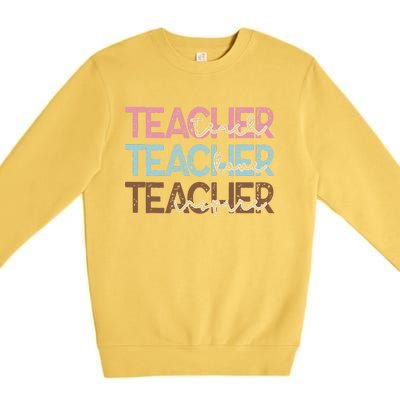 Teach Love Inspire Inspirational Teacher Appreciation Women Premium Crewneck Sweatshirt