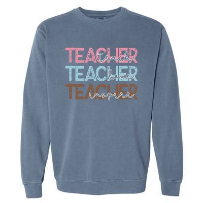 Teach Love Inspire Inspirational Teacher Appreciation Women Garment-Dyed Sweatshirt