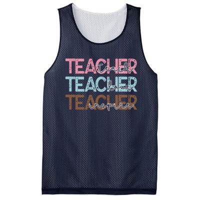 Teach Love Inspire Inspirational Teacher Appreciation Women Mesh Reversible Basketball Jersey Tank