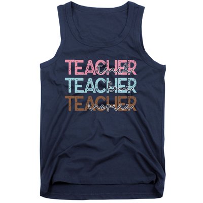 Teach Love Inspire Inspirational Teacher Appreciation Women Tank Top