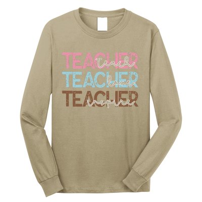 Teach Love Inspire Inspirational Teacher Appreciation Women Long Sleeve Shirt