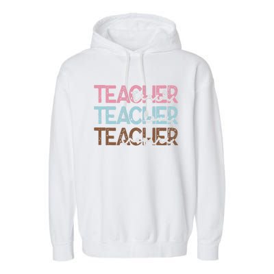 Teach Love Inspire Inspirational Teacher Appreciation Women Garment-Dyed Fleece Hoodie