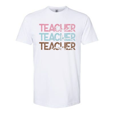 Teach Love Inspire Inspirational Teacher Appreciation Women Softstyle® CVC T-Shirt