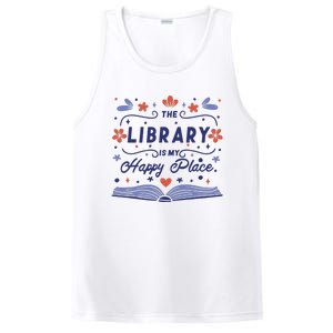 The Library Is My Happy Place Librarian And Booklover PosiCharge Competitor Tank