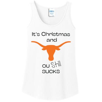 Texas Longhorn Its Chritsmas And Ou Still Sucks Ladies Essential Tank