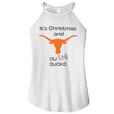 Texas Longhorn Its Chritsmas And Ou Still Sucks Women’s Perfect Tri Rocker Tank