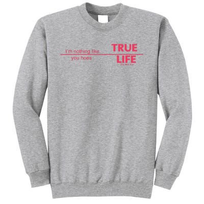 True Life IM Nothing Like You Hoes Tall Sweatshirt