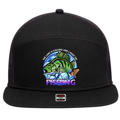 The Lake Is Calling And I Must Go Fishing 7 Panel Mesh Trucker Snapback Hat