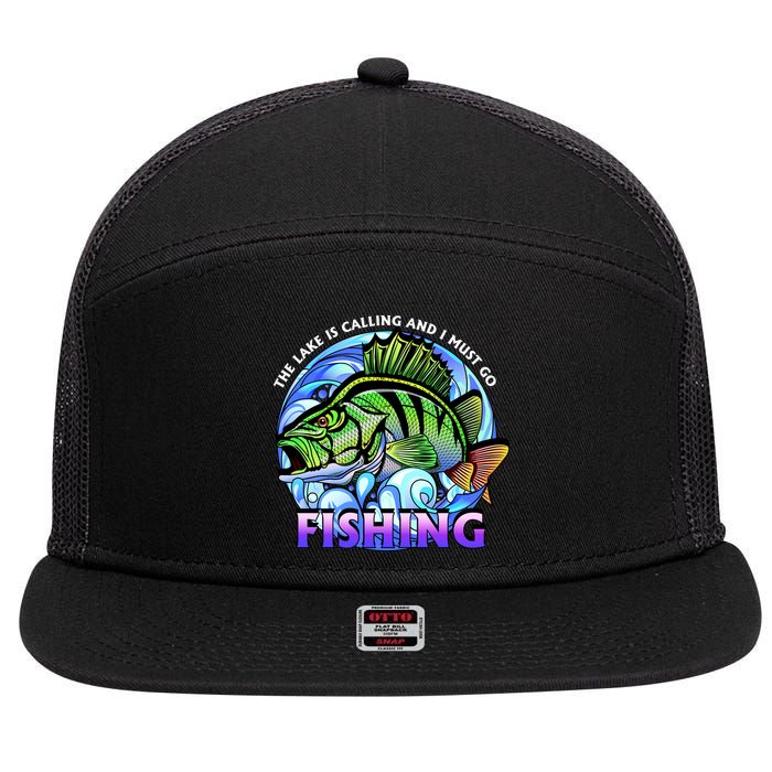 The Lake Is Calling And I Must Go Fishing 7 Panel Mesh Trucker Snapback Hat