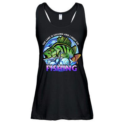 The Lake Is Calling And I Must Go Fishing Ladies Essential Flowy Tank