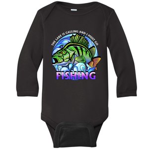 The Lake Is Calling And I Must Go Fishing Baby Long Sleeve Bodysuit