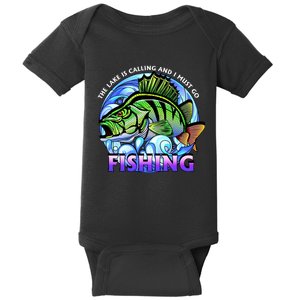 The Lake Is Calling And I Must Go Fishing Baby Bodysuit