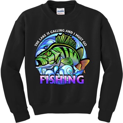 The Lake Is Calling And I Must Go Fishing Kids Sweatshirt