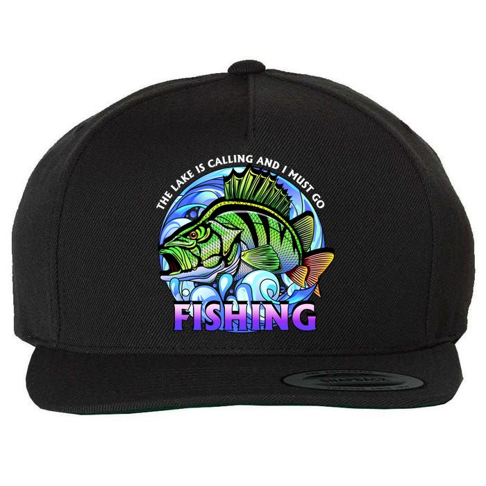 The Lake Is Calling And I Must Go Fishing Wool Snapback Cap