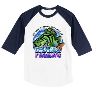 The Lake Is Calling And I Must Go Fishing Baseball Sleeve Shirt