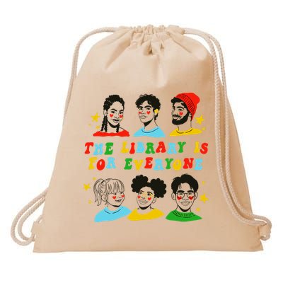 The Library Is For Everyone Drawstring Bag