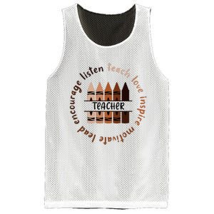 Teach Love Inspire Teacher Melanin Black History Month Mesh Reversible Basketball Jersey Tank