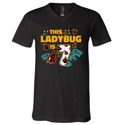 This Ladybug Is 7 Cute Gift V-Neck T-Shirt