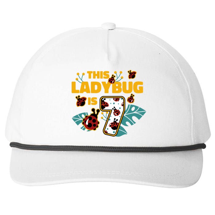 This Ladybug Is 7 Cute Gift Snapback Five-Panel Rope Hat