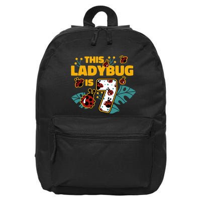 This Ladybug Is 7 Cute Gift 16 in Basic Backpack