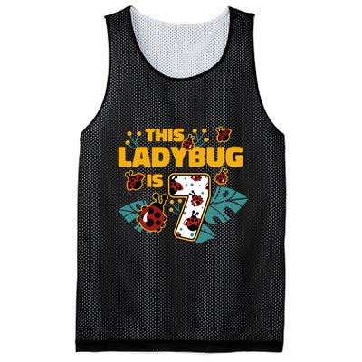 This Ladybug Is 7 Cute Gift Mesh Reversible Basketball Jersey Tank