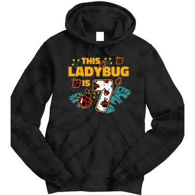 This Ladybug Is 7 Cute Gift Tie Dye Hoodie