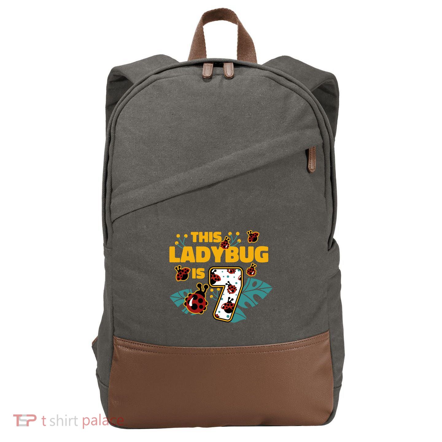 This Ladybug Is 7 Cute Gift Cotton Canvas Backpack