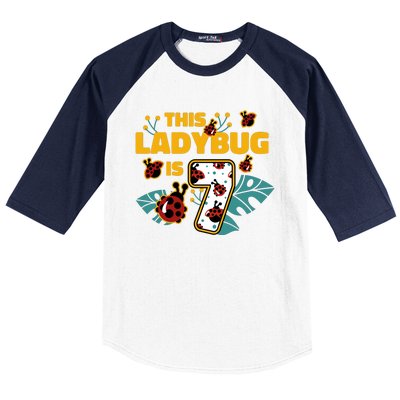 This Ladybug Is 7 Cute Gift Baseball Sleeve Shirt