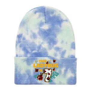 This Ladybug Is 7 Cute Gift Tie Dye 12in Knit Beanie