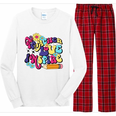 Teach Love Inspire Teacher Life Teacher Back To School Motivation For Teacher Long Sleeve Pajama Set