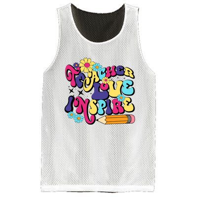 Teach Love Inspire Teacher Life Teacher Back To School Motivation For Teacher Mesh Reversible Basketball Jersey Tank