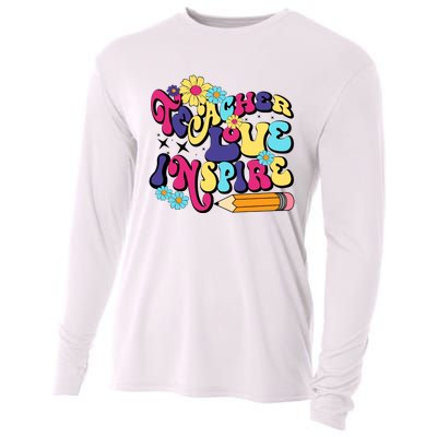 Teach Love Inspire Teacher Life Teacher Back To School Motivation For Teacher Cooling Performance Long Sleeve Crew