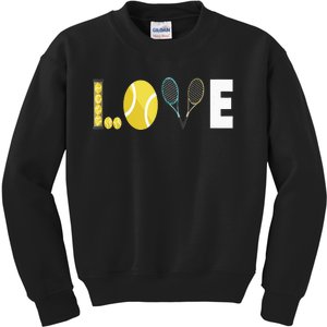 Tennis Love I Tennis Racket Tennis Ball Tennis Player Sport Kids Sweatshirt