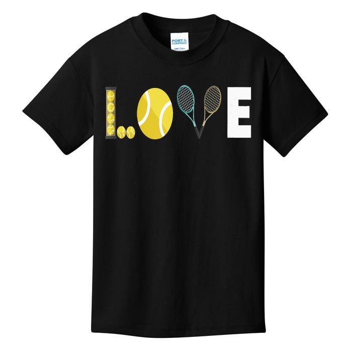 Tennis Love I Tennis Racket Tennis Ball Tennis Player Sport Kids T-Shirt