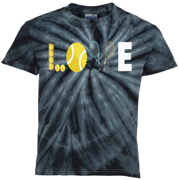 Tennis Love I Tennis Racket Tennis Ball Tennis Player Sport Kids Tie-Dye T-Shirt