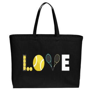 Tennis Love I Tennis Racket Tennis Ball Tennis Player Sport Cotton Canvas Jumbo Tote