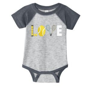 Tennis Love I Tennis Racket Tennis Ball Tennis Player Sport Infant Baby Jersey Bodysuit