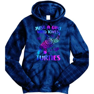 Turtle Lover Just A Girl Who Loves Turtles Turtle Watercolor Sea Ocean Tie Dye Hoodie