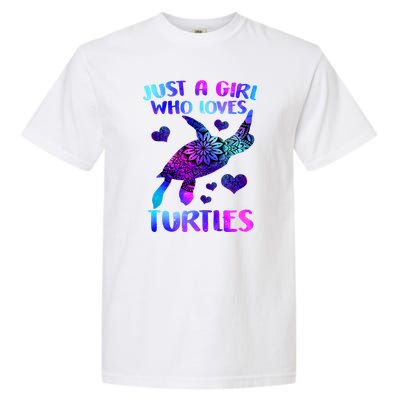 Turtle Lover Just A Girl Who Loves Turtles Turtle Watercolor Sea Ocean Garment-Dyed Heavyweight T-Shirt