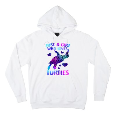 Turtle Lover Just A Girl Who Loves Turtles Turtle Watercolor Sea Ocean Hoodie