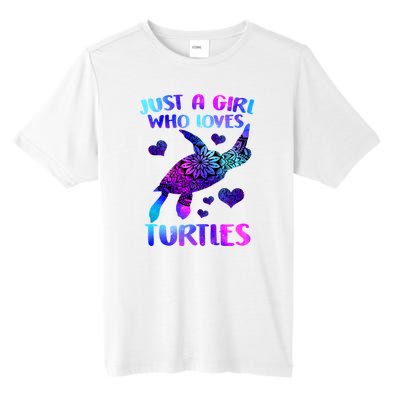 Turtle Lover Just A Girl Who Loves Turtles Turtle Watercolor Sea Ocean Tall Fusion ChromaSoft Performance T-Shirt