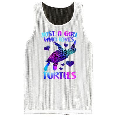 Turtle Lover Just A Girl Who Loves Turtles Turtle Watercolor Sea Ocean Mesh Reversible Basketball Jersey Tank