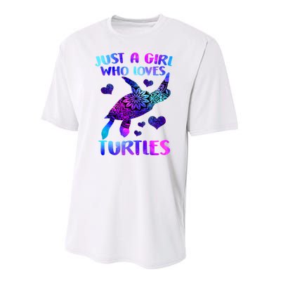 Turtle Lover Just A Girl Who Loves Turtles Turtle Watercolor Sea Ocean Performance Sprint T-Shirt