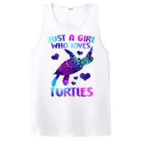 Turtle Lover Just A Girl Who Loves Turtles Turtle Watercolor Sea Ocean PosiCharge Competitor Tank